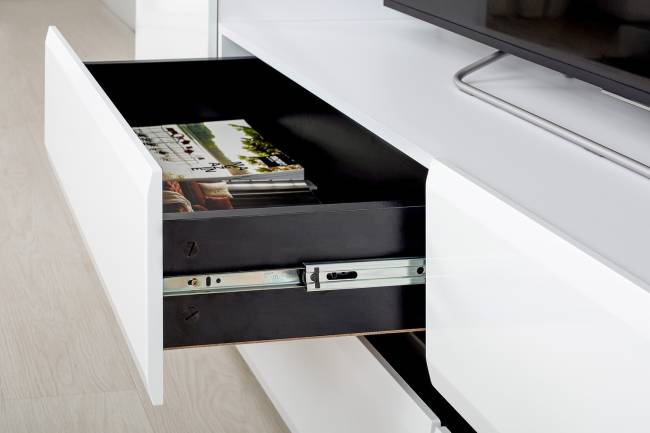 Гостиная Сидней № 58 цвет белый/чёрный/МДФ белый глянец