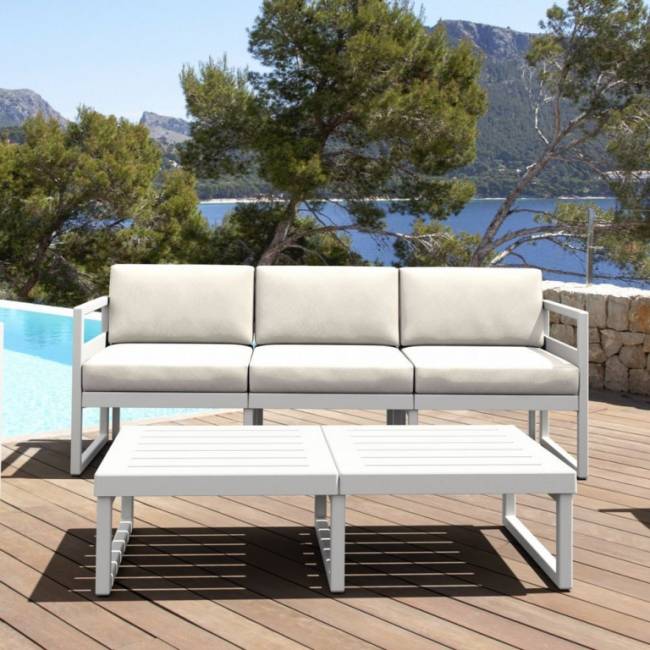 Комплект пластиковой мебели Mykonos XL белый, бежевый Комплект пластиковой мебели Mykonos XL белый, бежевый