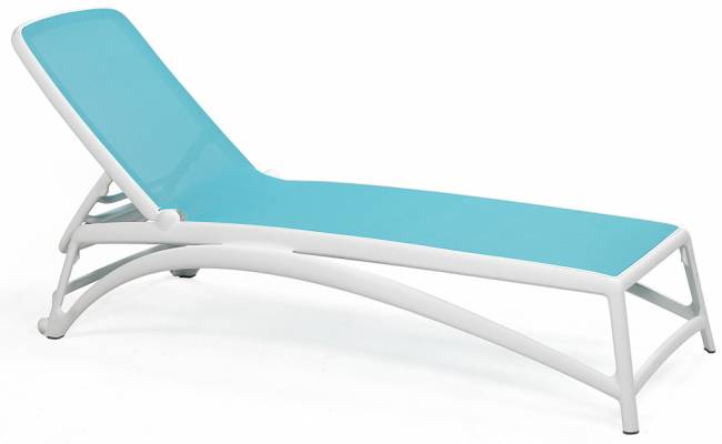 Шезлонг-лежак пластиковый Atlantico белый, голубой 1720-2040х700х350 мм Шезлонг-лежак пластиковый Atlantico белый, голубой 1720-2040х700х350 мм