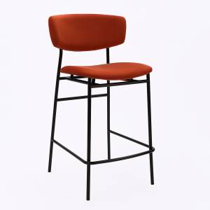 Дизайнерский полубарный стул Marko терракотовый, черный металл