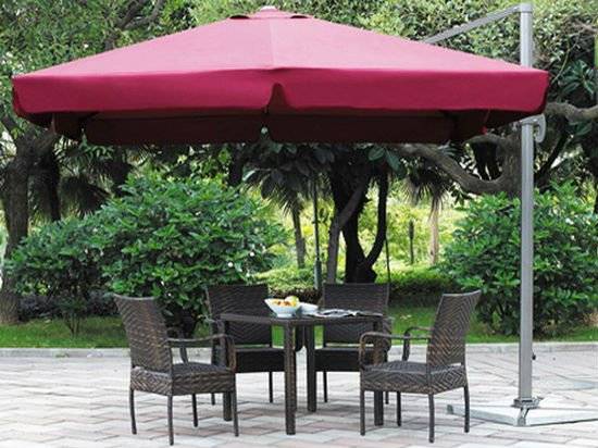 Зонт от солнца квадратный на боковой опоре 3,0 м (Бордо) Зонт от солнца квадратный на боковой опоре 3,0 м (Бордо)