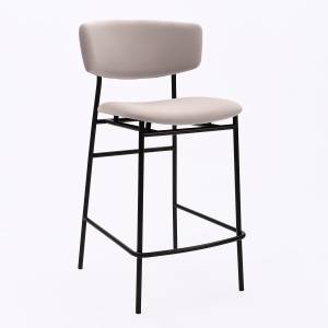 Дизайнерский полубарный стул Marko серый, черный металл