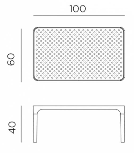 Столик пластиковый журнальный Net Table 100 горчичный 1000х600х400 мм Столик пластиковый журнальный Net Table 100 горчичный 1000х600х400 мм