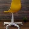 Кресло компьютерное Смузи белый/горчичный