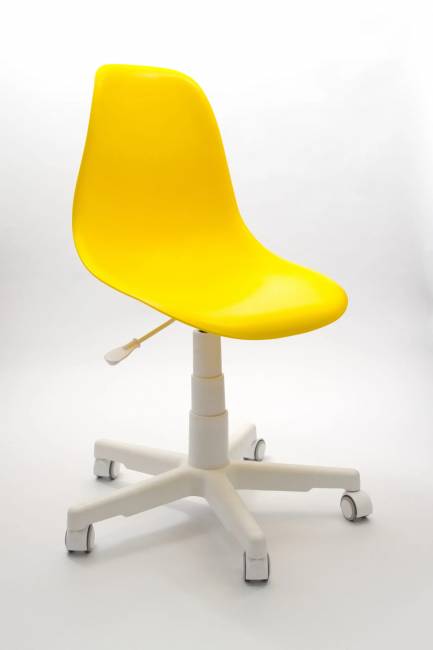 Кресло компьютерное Смузи белый/горчичный