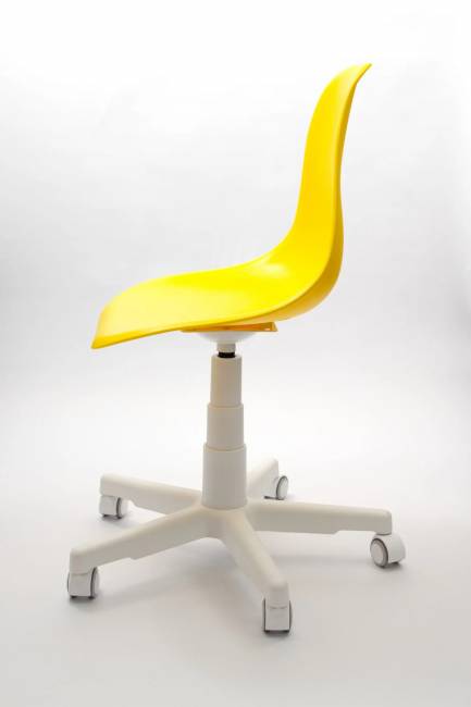 Кресло компьютерное Смузи белый/горчичный