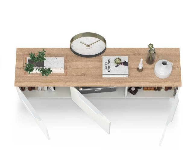 Тумба под ТВ 13.267.01 цвет белый шагрень/дуб сонома Тумба под ТВ 13.267.01 цвет белый шагрень/дуб сонома