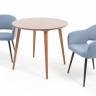 Стол Монте К 100 орех с креслами Пичч велюр синий