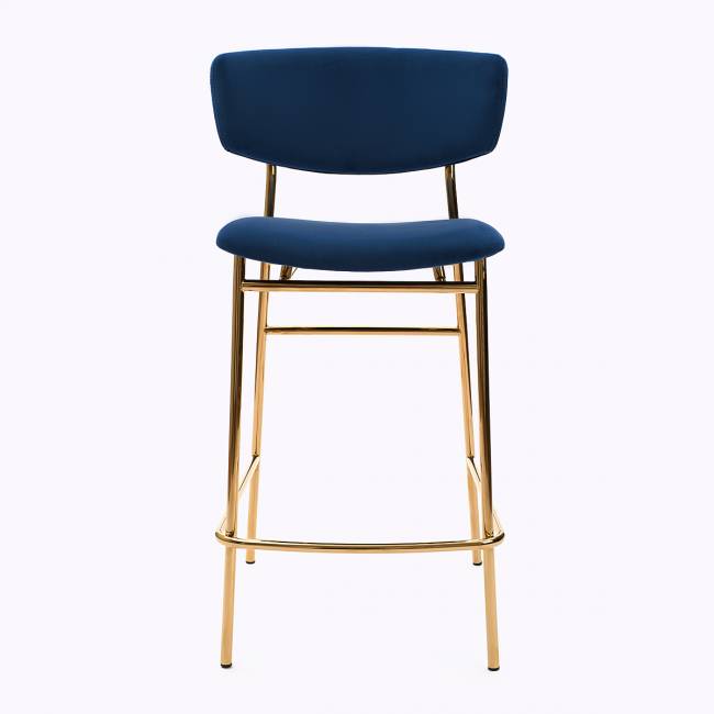Дизайнерский полубарный стул Marko синий, основание золото Дизайнерский полубарный стул Marko синий, основание золото