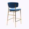 Дизайнерский полубарный стул Marko синий, основание золото Дизайнерский полубарный стул Marko синий, основание золото