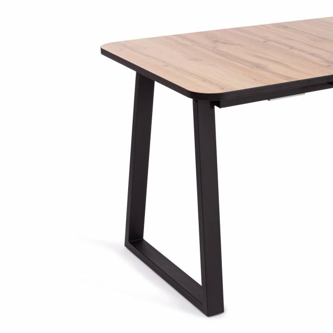 Стол MALTIDO ЛДСП/HPL/металл, 130 х 75+30 х 75 см, Дуб Вотан/чёрный Дуб Вотан/чёрный ЛДСП/HPL/металл