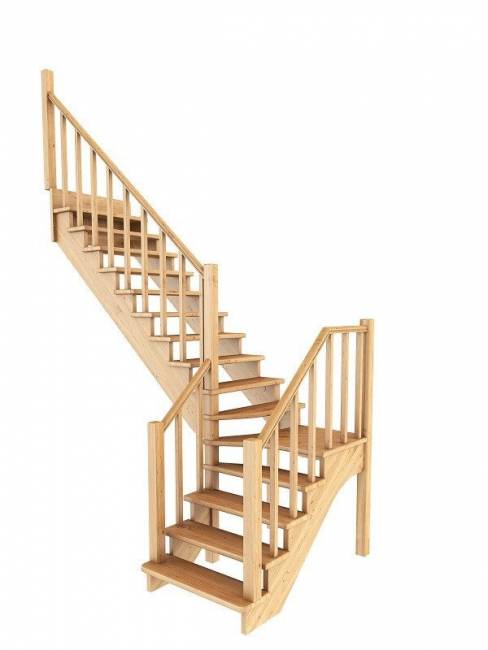 Деревянная лестница К-032м Деревянная лестница К-032м