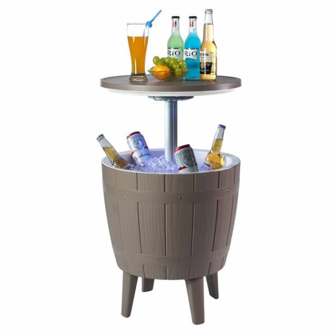 Стол пластиковый мини-бар Nova Cool Bar тортора, белый, тортора Ø485х575/821 мм