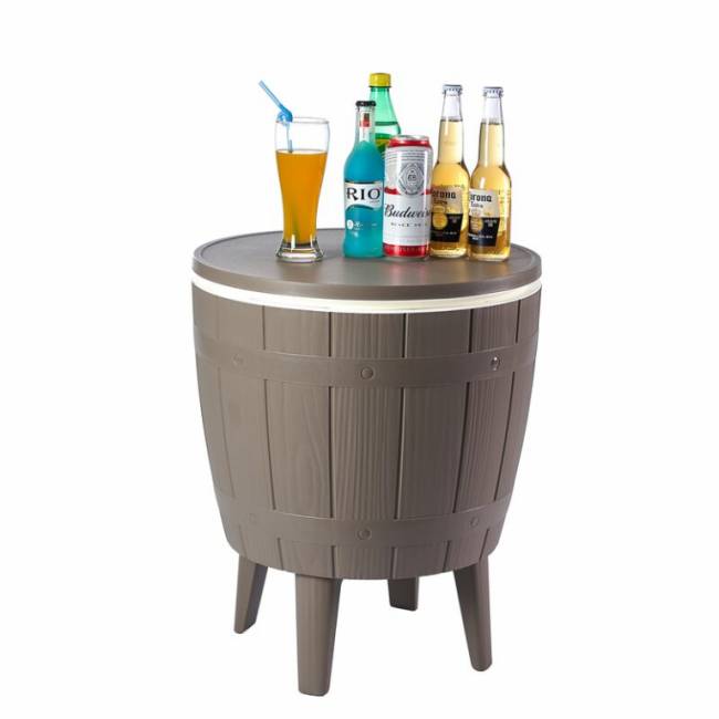 Стол пластиковый мини-бар Nova Cool Bar тортора, белый, тортора Ø485х575/821 мм