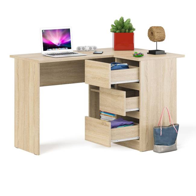 Угловой компьютерный стол Мори МС-16 правый цвет дуб сонома Угловой компьютерный стол Мори МС-16 правый цвет дуб сонома