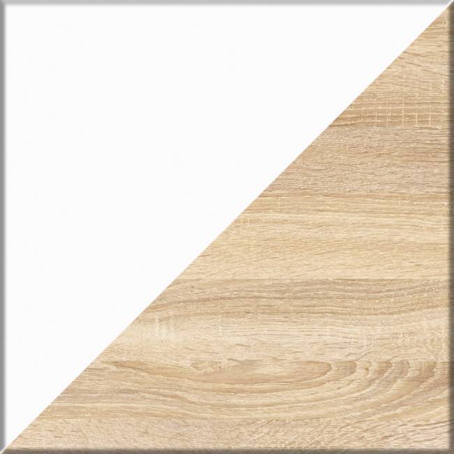 Угловой компьютерный стол Мори МС-16 правый цвет дуб сонома/белый