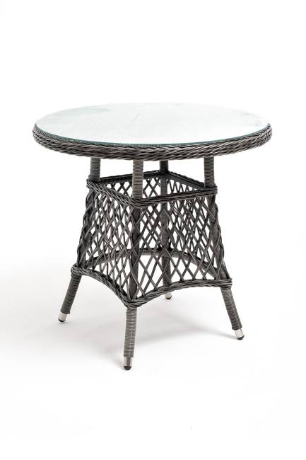 "Эспрессо" плетеный круглый стол, диаметр 80 см, цвет графит "Эспрессо" плетеный круглый стол, диаметр 80 см, цвет графит