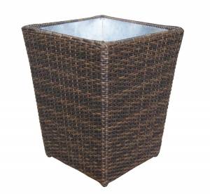 Кашпо "Малага" большое, из искусственного ротанга, коричневый, черный
