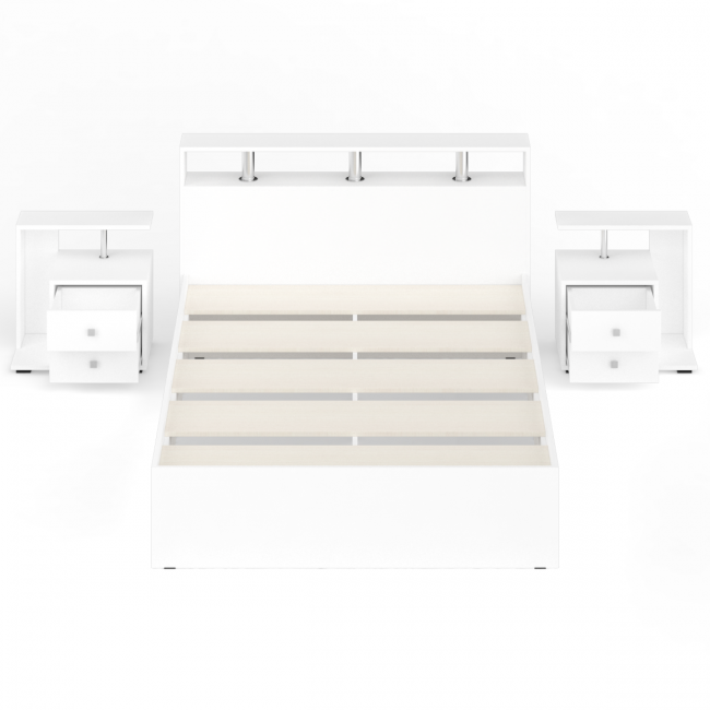 Кровать 1400 Камелия + две тумбы цвет белый Кровать 1400 Камелия + две тумбы цвет белый