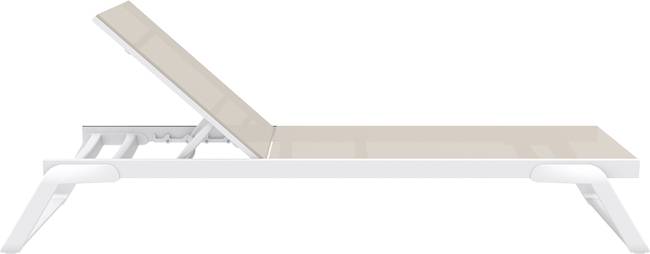 Шезлонг-лежак металлический Tropic белый, бежевый 2100х720х310 мм Шезлонг-лежак металлический Tropic белый, бежевый 2100х720х310 мм