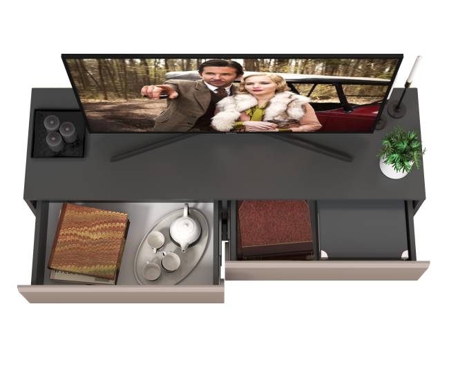 Тумба под ТВ Сидней 13.63 цвет антрацит/МДФ веллюто капучино Тумба под ТВ Сидней 13.63 цвет антрацит/МДФ веллюто капучино