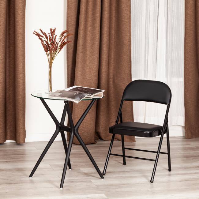 Стул складной FOLDER (mod. 3022G) каркас: металл, сиденье/спинка: экокожа, 46.5 х 47.5 х 79 см, black (черный) / black (черный) (Комплект из 6 шт.) черный каркас: металл, сиденье/спинка: экокожа Стул складной FOLDER (mod. 3022G) каркас: металл, сиденье/спинка: экокожа, 46.5 х 47.5 х 79 см, black (черный) / black (черный) (Комплект из 6 шт.) черный каркас: металл, сиденье/спинка: экокожа