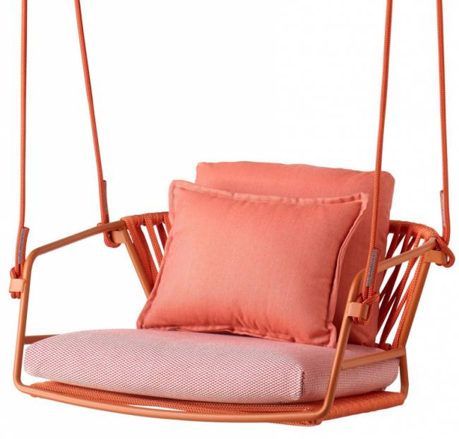 Качели плетеные Lisa Swing терракотовый, оранжевый 730х650х1750 мм Качели плетеные Lisa Swing терракотовый, оранжевый 730х650х1750 мм
