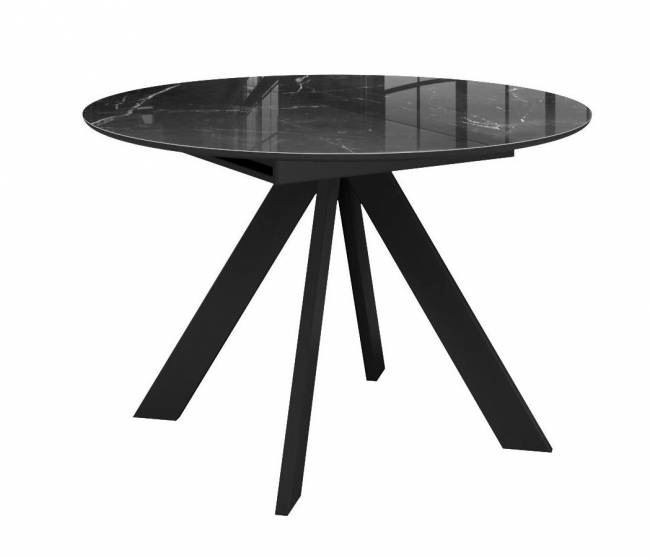 Стол DikLine SFC100 d1000 стекло Оптивайт Черный мрамор/подстолье черное Стол DikLine SFC100 d1000 стекло Оптивайт Черный мрамор/подстолье черное