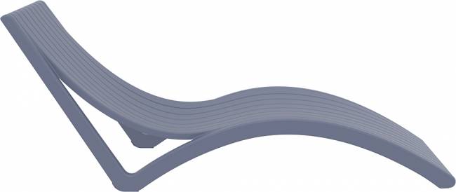 Шезлонг-лежак пластиковый Slim темно-серый 1800х720х700 мм Шезлонг-лежак пластиковый Slim темно-серый 1800х720х700 мм