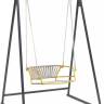 Качели плетеные Lisa Swing желтый, серебристый 1450х1200х2220 мм Качели плетеные Lisa Swing желтый, серебристый 1450х1200х2220 мм