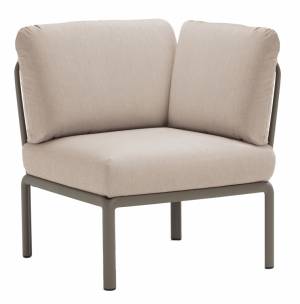 Модуль угловой пластиковый с подушками Komodo Elemento Angolo тортора, холст 720х780х880 мм