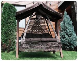 Подвесные плетеные качели Sea-Ra (каркас+качель) Подвесные плетеные качели Sea-Ra (каркас+качель)