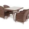 "Латте - 140 R" обеденная группа плетеная, цвет коричневый "Латте - 140 R" обеденная группа плетеная, цвет коричневый