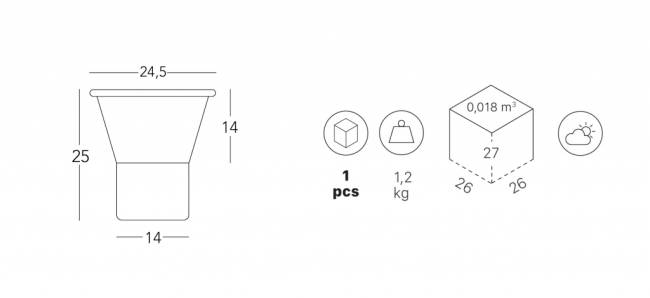 Ваза для цветов Mimosa лен, зеленый шалфей Ø245х250 мм Ваза для цветов Mimosa лен, зеленый шалфей Ø245х250 мм