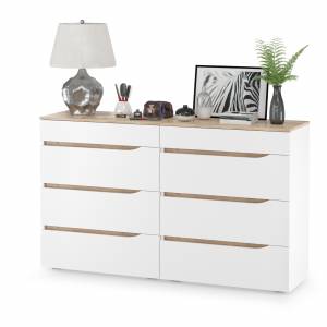 Два комода Муссон цвет белый/дуб эндгрейн элегантный