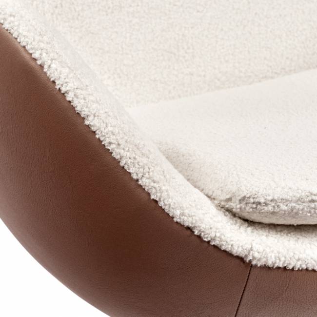 Кресло EGG STYLE CHAIR коричневый, белый, экокожа