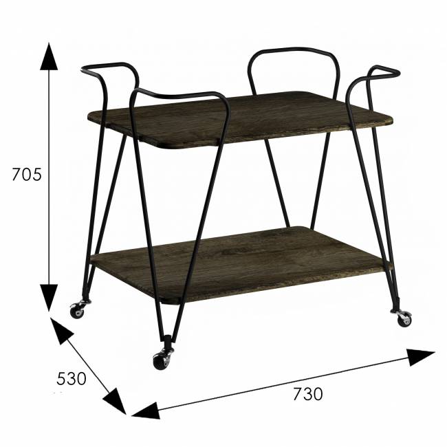 Стол сервировочный Эстер черный/дуб маррон Стол сервировочный Эстер черный/дуб маррон