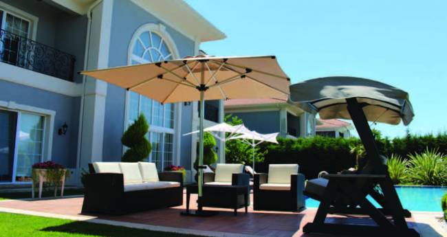 Зонт профессиональный 3х4 м Lux Telescopic Manuel бежевый 3000х4000 мм