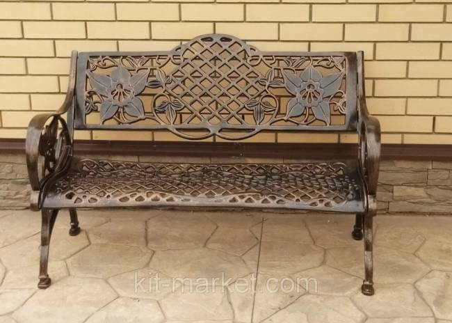 Садовая скамья из литого алюминия Lily Садовая скамья из литого алюминия Lily