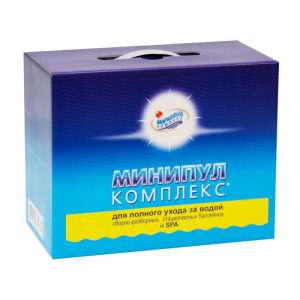 МИНИПУЛ КОМПЛЕКС, 5,5кг коробка, набор химии 5 в 1 для полного ухода за бассейном от 10 до 30м3