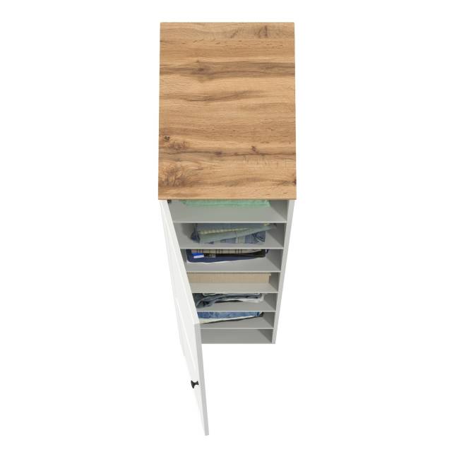 Шкаф-пенал Остин 13.225 цвет белый шагрень/дуб крафт золотой Шкаф-пенал Остин 13.225 цвет белый шагрень/дуб крафт золотой