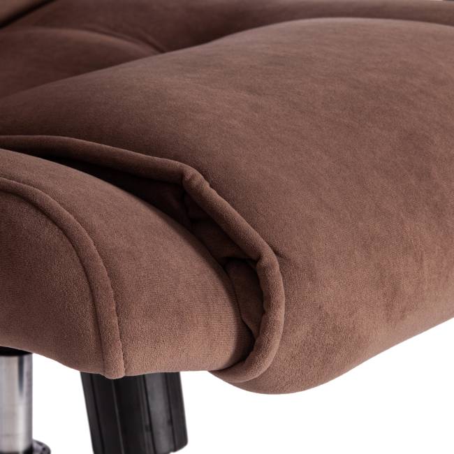 Кресло BERGAMO хром (22) флок , коричневый, 6 коричневый флок Кресло BERGAMO хром (22) флок , коричневый, 6 коричневый флок