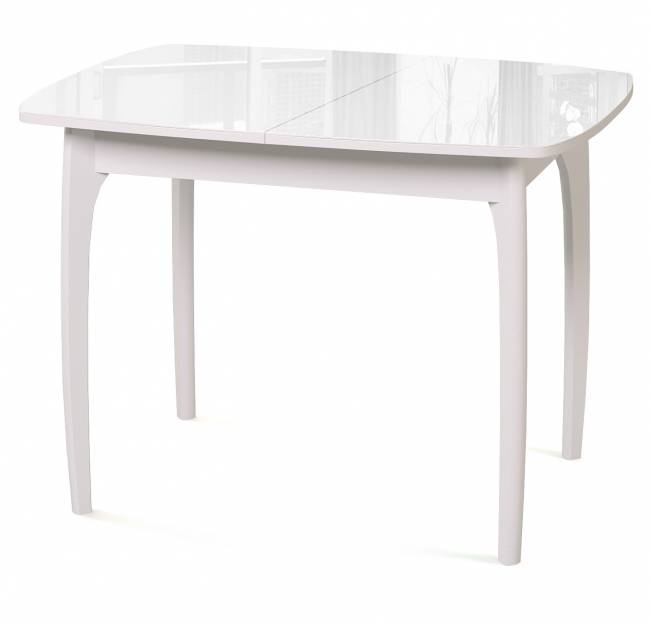 Стол DikLine M40 белый/стекло белое optiwhite Стол DikLine M40 белый/стекло белое optiwhite