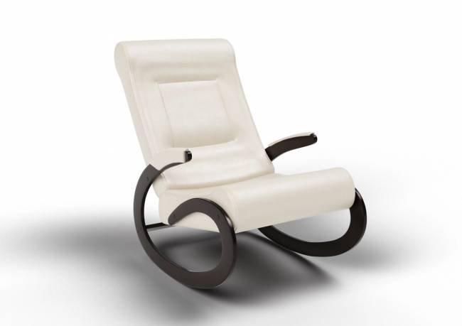 Кресло-качалка Мальта, экокожа крем