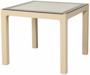 Стол пластиковый Arizona кремовый 900х900х760 мм