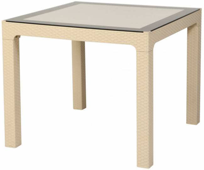 Стол пластиковый Arizona кремовый 900х900х760 мм