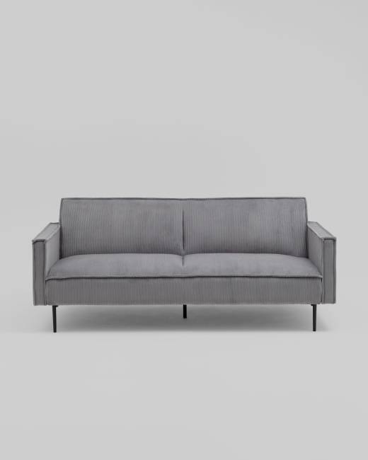 Диван прямой Кассель велюр рельефный светло-серый