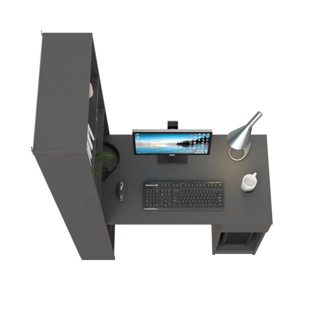 Стол компьютерный со шкафом комбинированным Лайт 10.01 цвет тёмно-серый