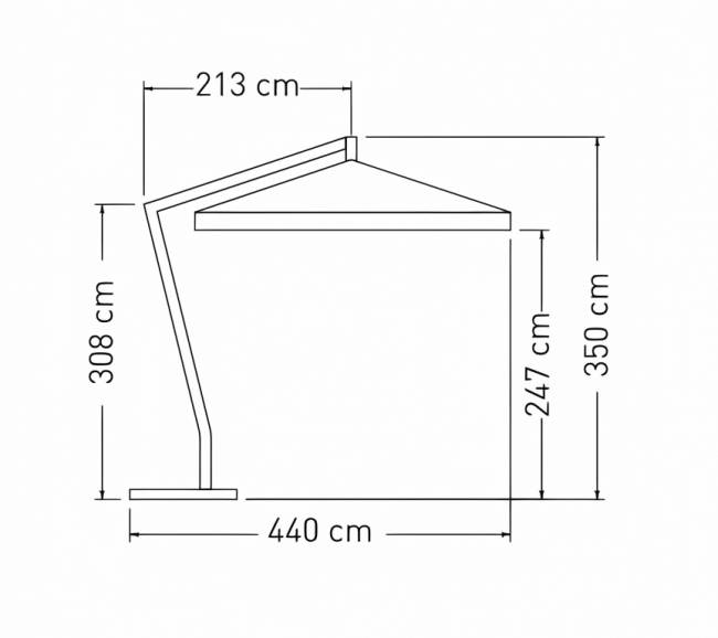 Зонт профессиональный 4х4 м Vespucci натуральный, черный 4000х4000 мм
