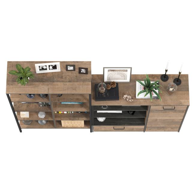 Стеллаж 13.151.02 с комодом с ящиком и дверкой Трувор цвет дуб гранж песочный/интра